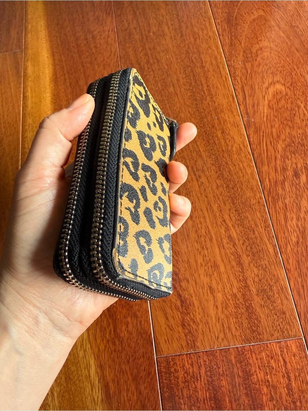 Coach Leopard Print Double-Zipper Compact Wallet - Picture 15 of 17